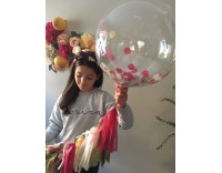 Globo burbuja con confetii 60-65 cm