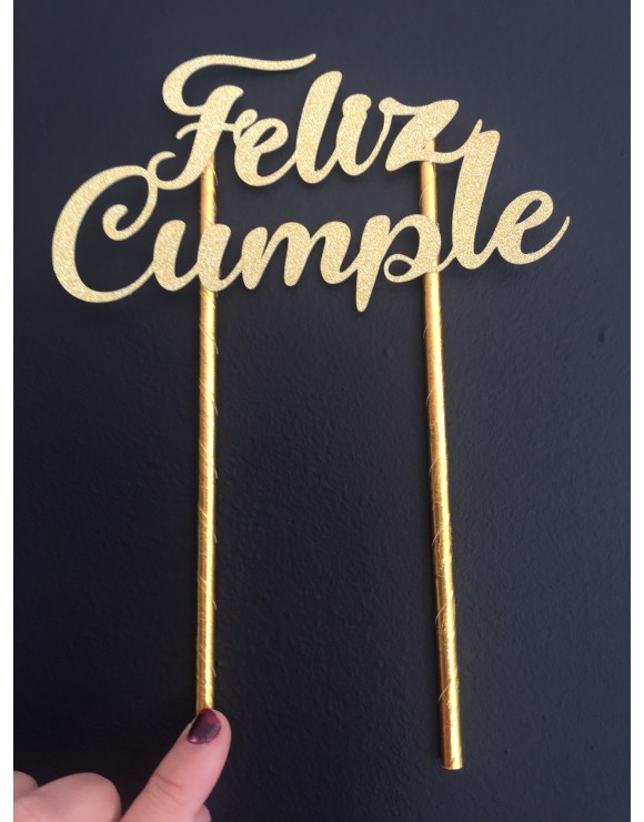 Topper Dorado Personalizado 1 línea