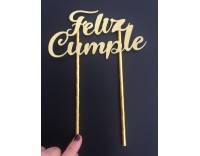 Topper Dorado Personalizado 1 línea