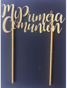 Topper Mi Primera Comunión Dorado