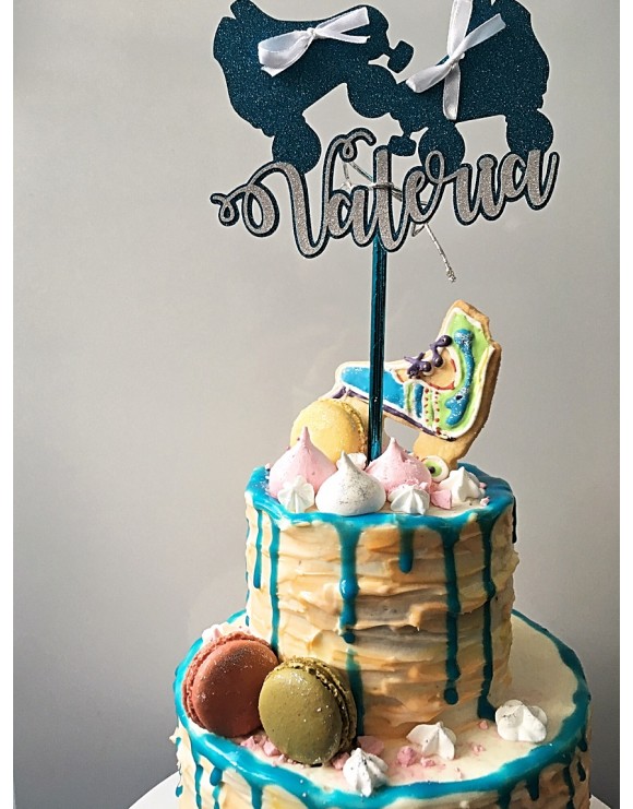 Topper globo negro con mini tassel