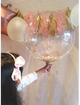 Globo burbuja con confetii 45 cm