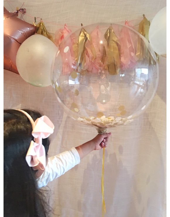Globo burbuja con confetii 60-65 cm