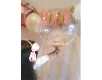 Globo burbuja con confetii 60-65 cm