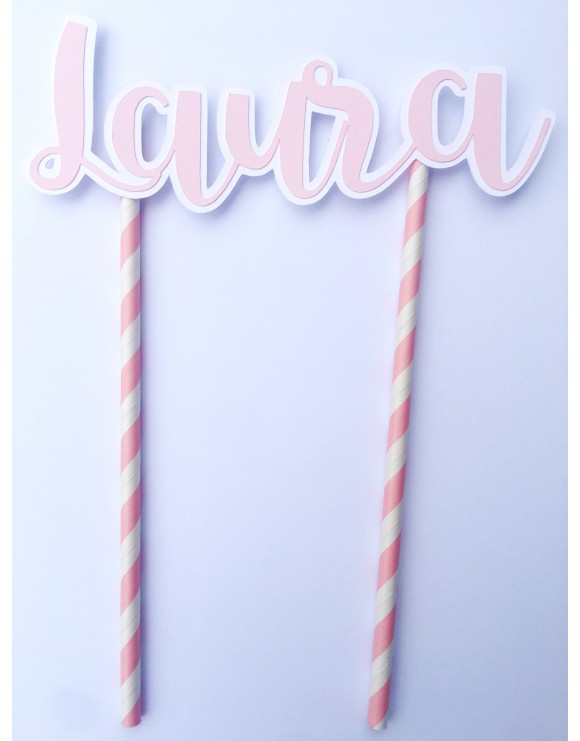 Topper doble capa con nombre personalizado