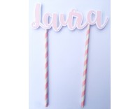 Topper doble capa con nombre personalizado