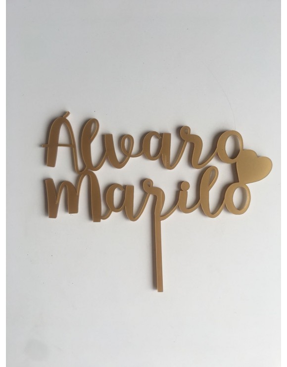 Topper metacrilato 2 líneas