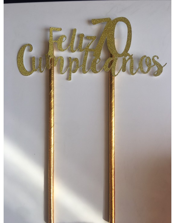 Topper feliz 70 cumpleaños