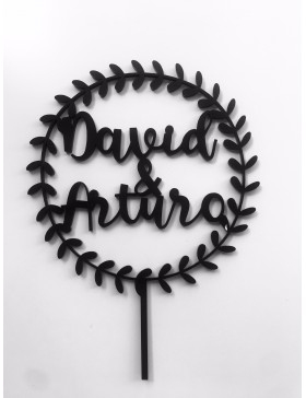 Topper laurel 2 metacrilato negro