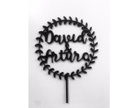 Topper laurel 2 metacrilato negro