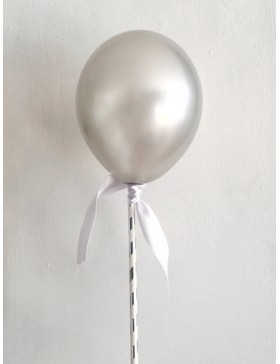 Topper Globo Mini 7 Plata y Blanco