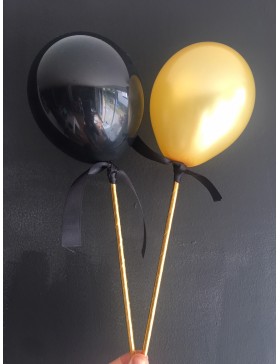 Topper Globo Mini 10 Black-Gold con lazo