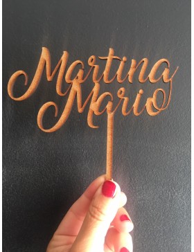 Topper madera Martina y mario