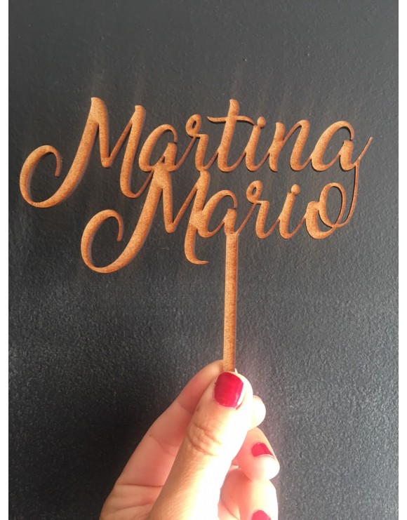 Topper madera Martina y mario