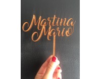 Topper madera Martina y mario