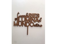 Topper madera tres líneas