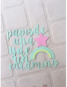 Topper cartulina tres líneas + símbolos