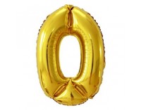 Globo número 0 gigante color oro