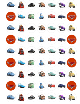 Papel de azucar nuevo Cars 6 minioreos