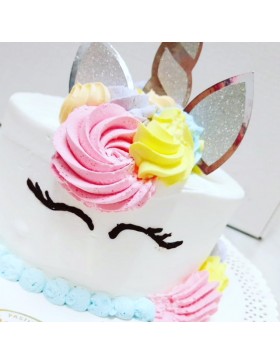 Topper set unicornio plata