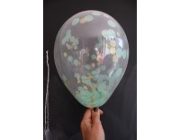 Globo transparente con confetti