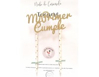 Topper Feliz Cumple plata purpurina