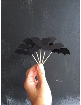 Toppers cupcakes murciélago pack 24 unds