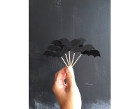 Toppers cupcakes murciélago pack 12 unds