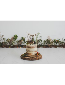 Topper guirnalda rústico con nombre personalizado 1 línea