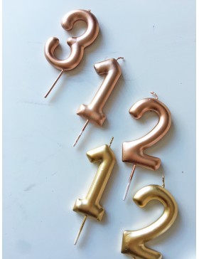 Vela número color oro rosa