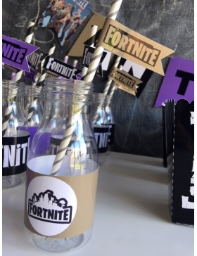 botellita con etiqueta fortnite