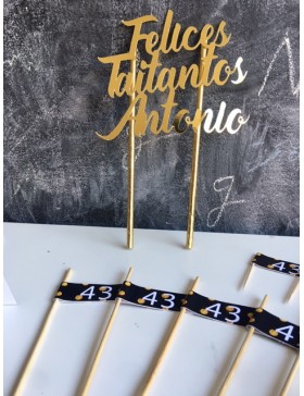 Topper para tarta taitantos + nombre