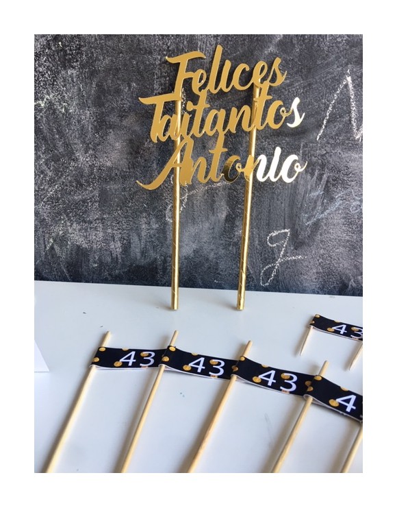 Topper para tarta taitantos + nombre