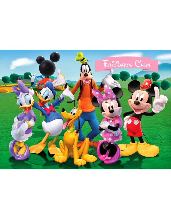 Papel de azucar Mickey y Minnie tarta personalizada