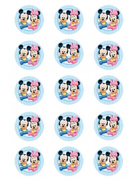 Papel Mickey y Minnie Baby