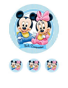 Papel Mickey y Minnie Baby Tarta