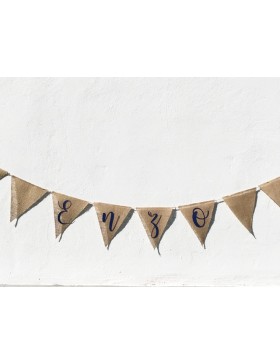 Guirnalda de arpillería personalizada