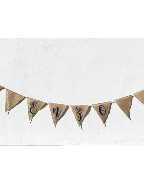 Guirnalda de arpillería personalizada