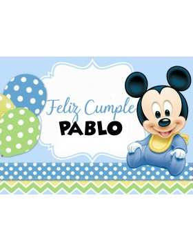 Papel Mickey y Minnie Baby Tarta rectangular 1