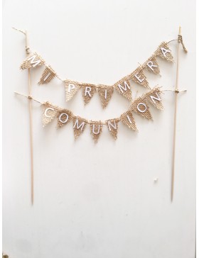 Topper guirnalda rústico Mi Primera Comunión