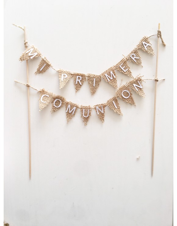 Topper guirnalda rústico mi primera comunión