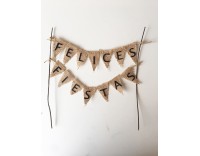 Topper guirnalda rústico Felices Fiestas