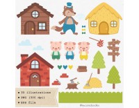 Kit IMPRESO Los tres cerditos