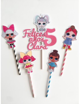 Topper Kit muñecas LOL personalizado + 4 muñecas