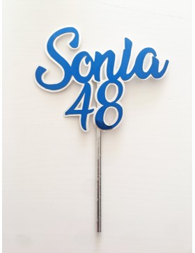 Topper Personalizado 2 líneas doble capa