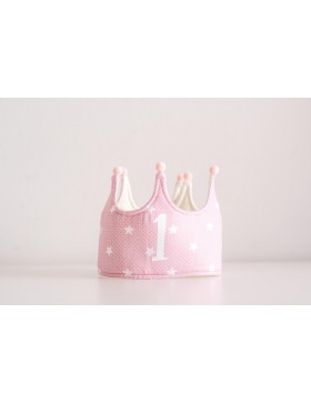 Corona cumpleaños ESTRELLAS ROSA