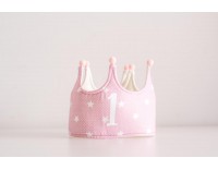 Corona cumpleaños ESTRELLAS rosa