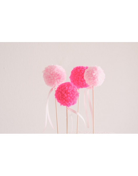 Topper kit pompones fresa