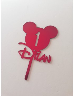 topper Mickey metacrilato personalizado