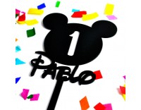 topper Mickey metacrilato personalizado